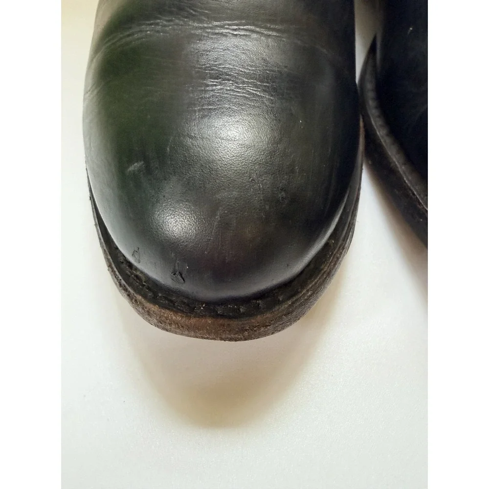 FRYE Women's Pippa Moto Chelsea Boot Leather pull on Black 7.5 B Broken In Edgy